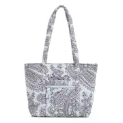 Vera Bradley Women's Cotton Small Vera Tote Bag, Soft Sky Paisley, One Size One