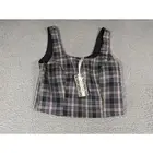 NWT Ultra Pink Womens Halter Top Plaid Size Small Black Blue Pink Plaid