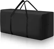 Outdoor Cushion Storage Bag Extra Large Patio Furniture Cushion Storage Bag Waterproof Garden Cushion Storage Covers with Zipper and Handles Black (1 Pack, 68"L x 30"W x 20"H)