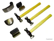 AUTO BODY REPAIRING SET – wooden handles – hammers – dollies – car tools