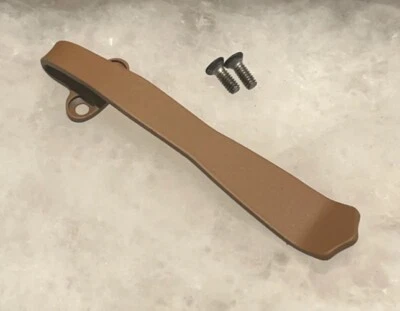 Matte Brown Titanium Deep Pocket Clip For Benchmade Mini Adamas 273 Knife