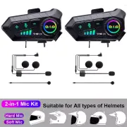 1/2X Music Interphone Bluetooth 5.3 Motorcycle Helmet Intercom Headset Waterproo