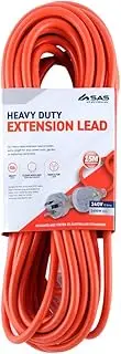 SAS Electrical 240V 10Amp Heavy Duty Extension Lead, Orange, 15 Meter Length