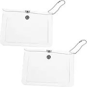 [TINEASUR] 4 Pcs Transparent Card Holder Mini Wallet Clear Travel Pouch Card Wallets Snap Pocket Wallet Clear Coin Purse Mini Clear Multi-Functional Storage Pouch Pocket Notepads Seelve PVC