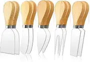 10Pcs Cheese Knives Set, Wooden Handle Cheese Knife for Charcuterie Board, Mini Steel Stainless Cheese Cutter Spreader Fork Kit, Cheese Spreading Knife Butter Cutter for Party Wedding Christmas