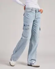 [DESU] DESU Women's Major Cargo Jeans in Light Mid Size 10 10 Light Mid