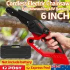 6'' Cordless Electric One-Hand Wood Cutting Chainsaw For Milwaukee 18V Battery