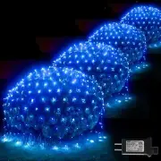 Blue Net Lights, 360 LED Christmas Net Lights Outdoor, 21ft x 5ft Large Net Mesh