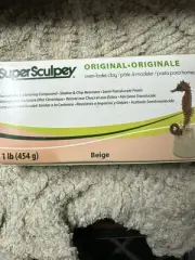 Super Sculpey Polymer Clay Oven Bake Beige 1 lb Block