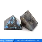 Natural Labradorite Moonstone Orgonite Energy Pyramid Quartz Crystal Tower Reiki