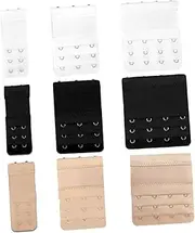 [WOFASHPURET] 9 Pack Bra Extender Hooks 3 Rows Bra Extenders Elastic Bra Extension Straps Bra Buckle for Underwear Bra Clasp for Women