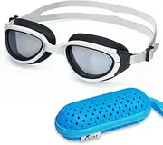 New tech of anti-fog Swim Goggles needn't anti-fog spray,Swimming Goggles for Adult Men Women Youth,Anti Scratch Lens No Leaking(White -4.0)