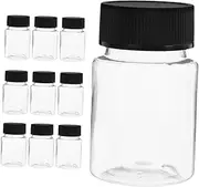 COMNESTBI 10pcs Wide Mouth Sample Bottles Transparent Containers with Lid for Laboratory and Classroom Use Small Sample Storage