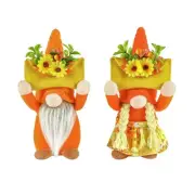 Lighted Fall Gnomes Thanksgiving Day Tomtes Swedish Figurine Kitchen Shelf Decor