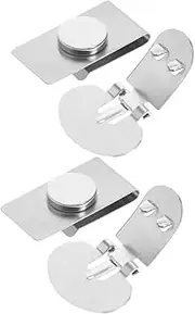 [BESPORTBLE] 2 Pairs Invisible Magnetic Tie Holder Clips Stainless Steel Tie Fasteners for Antiswing Wrinkle Prevention Sleek Design for Professional Appearance