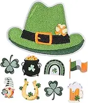 HAPINARY Durable Patrick's Day Sew Patches 9pcs Irish Embroidery Patches Fabric Appliques for Clothes