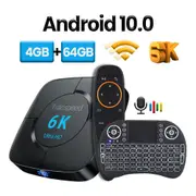 6K 4GB+64G TV Box Voice Assistant 6K 3D Wifi 2.4G&5.8G Media player