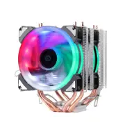 RGB Dual Fan CPU Cooler with 4 Heat Pipes – Single Tower, 90mm Fans, 3-Pin Connector, Intel & AMD Compatible