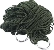 2pcs 106.3" L x 31.5" W Portable Nylon Mesh Hammock - Outdoor Travel Camping & Garden Swing Hang Sleeping Bed, 100kg Capacity(Dark Green)