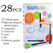 Collector's Box 28x Spirograph Drawing Stencil Spiral Pattern Ruler Set