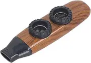 Kazoo Flute Wind Instrument, Fun Playing Adjustable Portable 115x32x20mm Double Diaphragm Design Kazoo Flute for Travel (Wood Color)