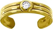 [JewelryWeb] 10k Yellow Gold Womens CZ Simulated Diamond toe ring-toe ring for Women