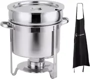7 Qt Deluxe Marmite Soup Chafer with Chrome Accent with 1 Apron