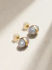 [Melissa Joy Manning] Melissa Joy Manning - 14-karat Recycled Gold Pearl Earrings - Gray - One size One size Gray