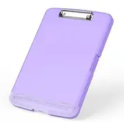 Plastic Clipboard with Storage, High Capacity Nursing Clipboards with Pen Holder, Slim Clipboard Storage Box with Heavy Duty Clips, Clipboard Folder Side-Opening, Green
