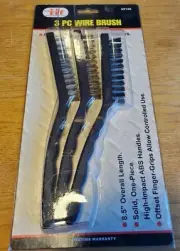 IIT 8.5" Wire Cleaning Brushes Set 3PC Brass, Nylon, & Stainless Steel Brushes