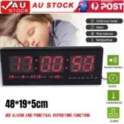 Digital Large Jumbo LED Wall Desk Clock W/ Calendar Temperature Decor 4819 Red
