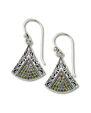 Samuel B. Silver Gemstone Fan Earrings