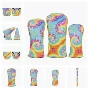 PRG GOLF ORIGINALS RETRO TIE DYE. WOOD AND PUTTER HEADCOVERS ETC