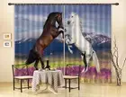 3D Meadow Horses 7 Blockout Photo Curtain Print Curtains Drapes Fabric Window AU