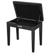 NEW Beautiful Piano Bench with Storage Solid Wood Stool, High-Density Pad, Black