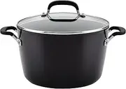 KitchenAid Hard Anodized Nonstick Stockpot with Lid, 8 Quart, Onyx Black