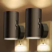 LED Plug-in Night Light with Dusk to Dawn Sensor – 2 Pack, Dimmable, Adjustable