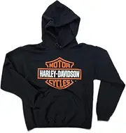 [HARLEY-DAVIDSON] Men's Bar & Shield Pullover Hooded Sweatshirt, black 40290932 (Large)