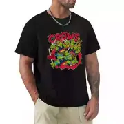 Adelaide Crows AFL Team Ninja Turtles T-Shirt Black Medium