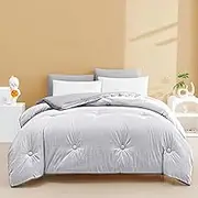 Soybean Fiber Duvet Quilt, Super Warm Double-Sided Quilted Comforter, All Season Soft and Breathable Comforter, Soybean Fiber + Polyester Microfiber Filling (F 220x240cm(4kg))