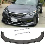 Front Bumper Lip Spoiler Splitter Carbon Look + Strut Rods Bar For Honda Accord (for: Honda)