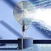 Pedestal Fan, Foot Fan, Humidifier Fan with Water Sprayer, with 3 Speeds, Water Tank 42 L, Adjustable Height Outdoor Fan with 120° Oscillation (71 Cm/28 Inches)