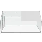 Large Metal Walk-In Chicken Coop with Weatherproof Cover, 3x4x2m
