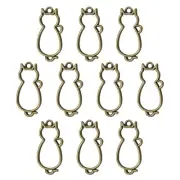 20Pcs Cat Shaped Alloy Open Back Bezel Pendants Resin Frame for DIY, Bronze