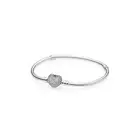 Authentic Pandora Sparkling Heart Charm Bracelet Size 21