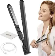 Hair Straightener and Curler 2 in 1 - Hair Curling Iron, Portable Hair Straightener | USB Charging Hair Styling Tool, Small Curling Wand and Flat Iron Fast Heating for Short and Long Hair