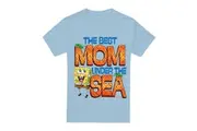 SpongeBob SquarePants Mens Best Mom Under The Sea Mothers Day T-Shirt (Light Blue) - UTTV6390
