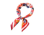 S13 Summer Flower Print Scarf Thin Style Fashion Square Shawl Versatile Hair Scarves and Wraps Headscarf for Womem