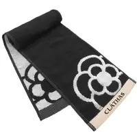 在飛比找momo購物網優惠-【CLATHAS】山茶花經典LOGO雙面涼感運動巾圍巾(黑色