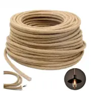 Vintage Power Cord Hemp Rope Light Copper Cord Flexible Cable Electrical Wire